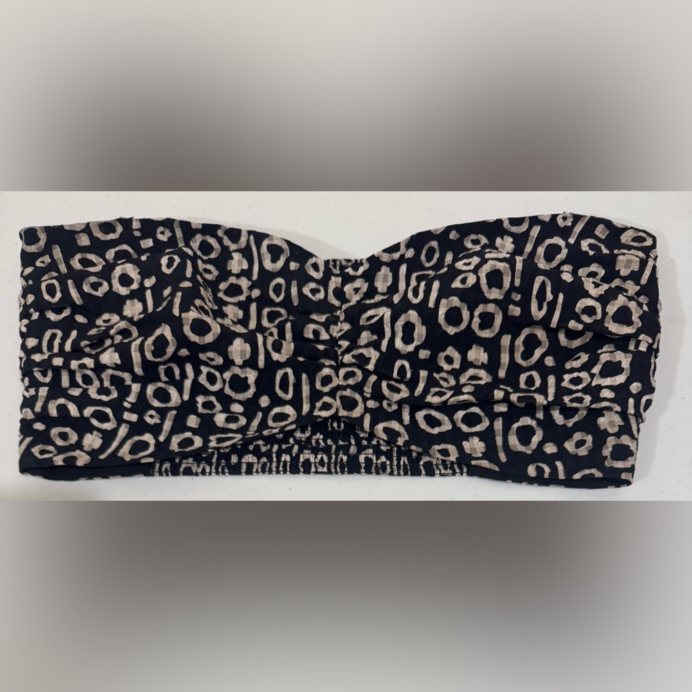 Alexis Black and Tan Textured Bandeau Top